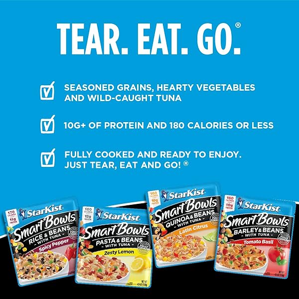 STARKIST SMART BOWLS LATIN CITRUS, 4.5 OZ POUCH (PACK OF 1 – FEATURES QUINOA & BEANS WITH WILD CAUGHT TUNA