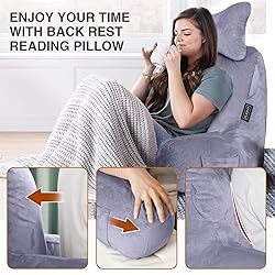 Reading Pillow-Bed Rest Pillow with Detachable Neck