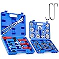 Orion Motor Tech 32pc Dual Brake Tools, 2 in 1 Caliper Compression Tool and Drum Brake Tool Kit, Brake Caliper Tool Kit and Drum Brake Tool with Brake Spring Tool Compressor Pliers Installer Remover