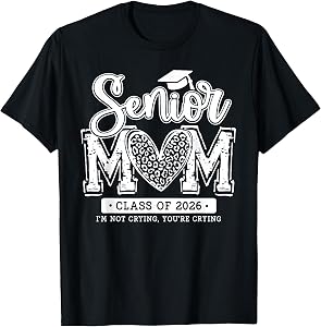 Senior Mom Class of 2026 Senior Mama 2026 Graduation Leopard T-Shirt