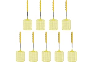 GAVIGAIN 9PCS Fly Swatter, 28in Plastic Fly Swatter Heavy Duty Hand Fly Swatter with Stainless Steel Telescopic Handle for Indoor, Outdoor, Classroom