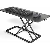 VIVO Black 30 in Single Top Keyboard and Mouse Riser, DESK-V030A | Height Adjustable, Scissors Lift Keyboard &amp; Mouse Riser, Compact Laptop Desk for Ergonomic Sit Stand Workstation, Black Frame
