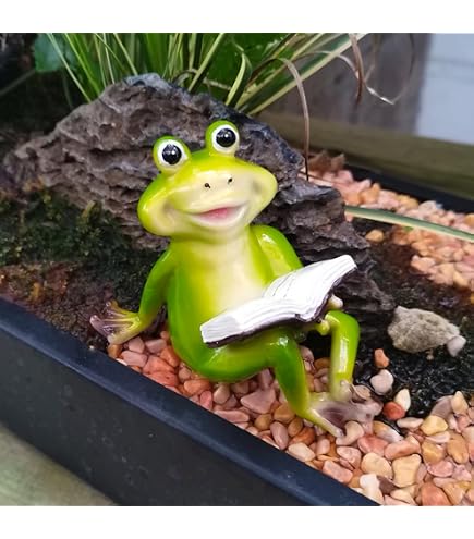 Top Collection Miniature Fairy Garden And Terrarium Frog In Thought Statue