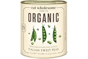 Eat Wholesome Organic Italian Sweet Peas, 398ml - 100% Natural, No Added Sugar, Source of Fibre, Vegan, Non-BPA Lining, CO2 N