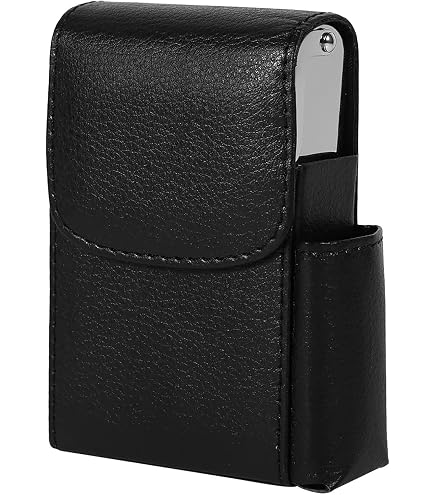 leather cigarette case in pakistan Amazon.com: PU Leather Cigarette Box Anti Scratch Protective Storage Case  with Lighter Holder for Cigarette Lighter Name Card(Black) : Health &  Household