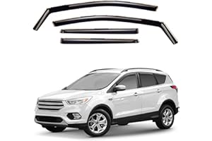 GRANDWHEEL Window Deflectors Smoke Tinted In-Channel Side Window Vent Visor Deflectors Rain Guards Compatible with Escape 2013-2019 - 4pcs - GW0710
