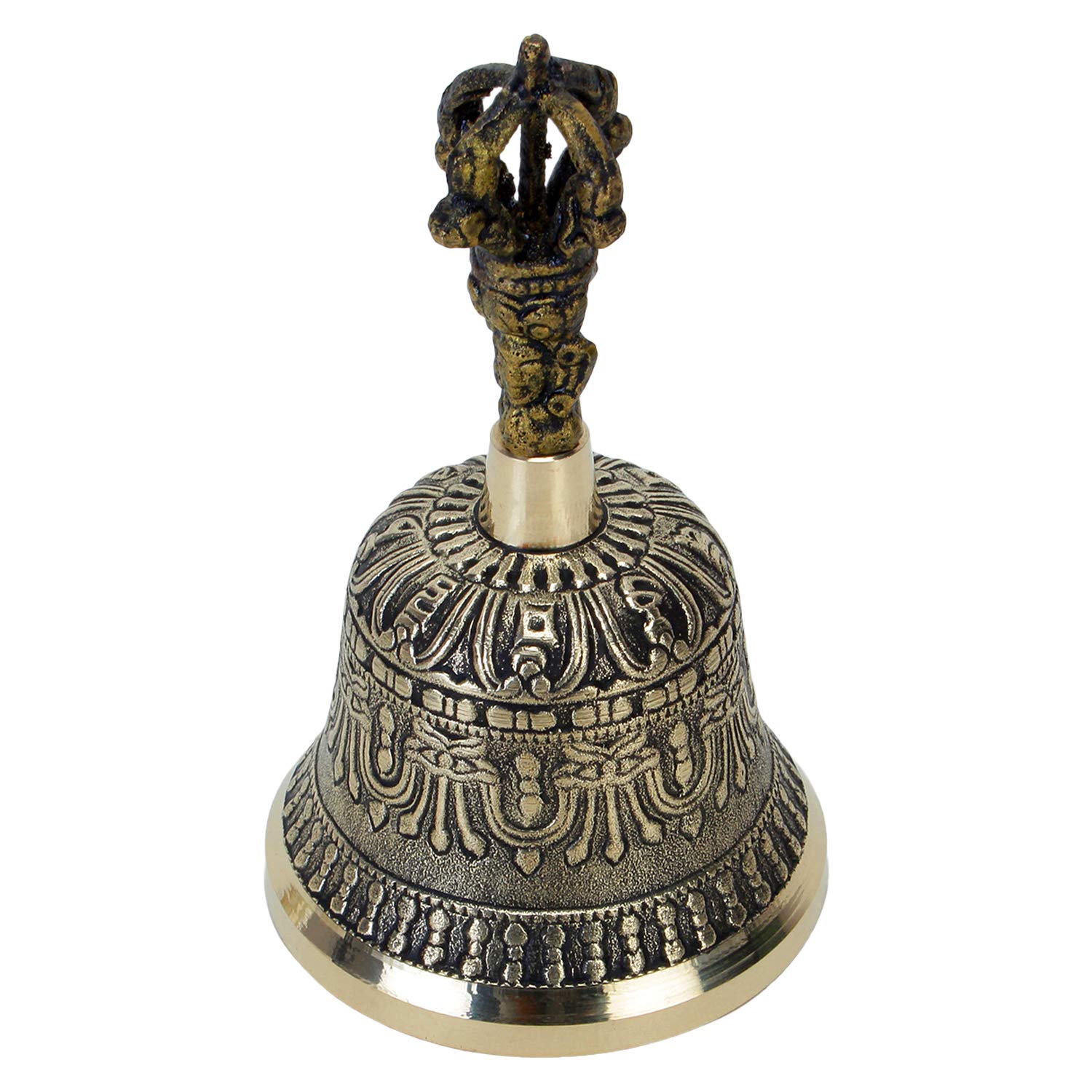 Zap Impex Tibetan Hand Bell/Meditation & Prayer Bells Dorje Vajra Buddhist Bell 6 Inch