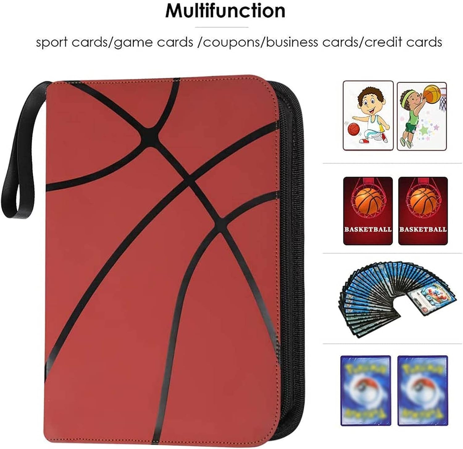 648 Pockets Basketball Card Binder Sleeves for Basketball Trading Cards, Carring Case with Basketball Card Sleeves Album Card Holder Protectors for Football Baseball Sports Card: Toys & Games