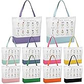 Shinylin 10 Pcs Christian Gift Inspirational Bible Verse Tote Bags Religious Gift Flowers Reusable Grocery Christmas