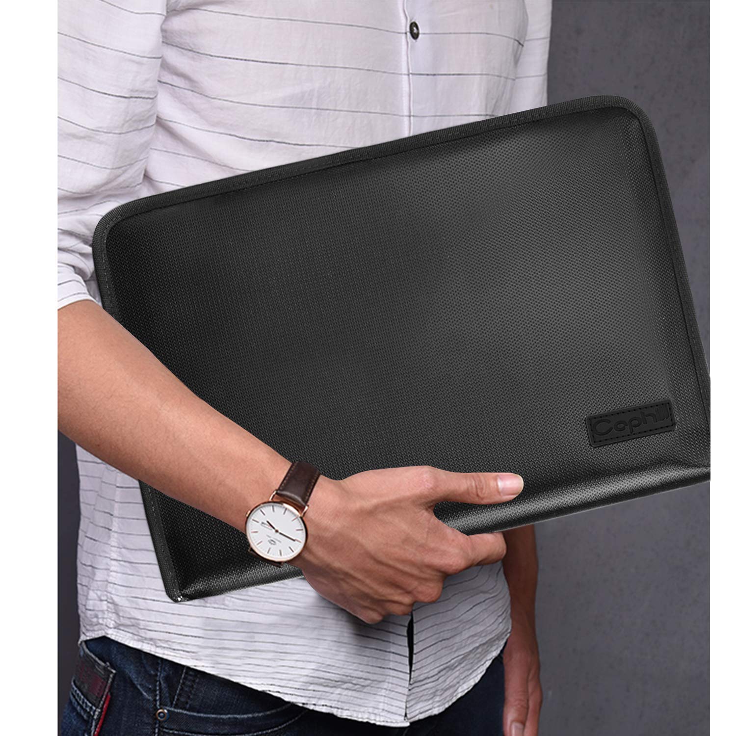 ファイルフォルダーA4 Caphill 12ポケット 耐火耐水 防火ファスナー ドキュメントファイル じゃばら 書類挟み 紙挟み