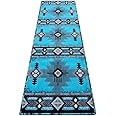 Masada Rugs, Southwest Native American Design Turquoise Area Rug (2 Feet X 7 Feet Runner)
