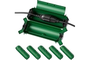 Flemoon [6 Pack] Outdoor Extension Cord Safety Cover with Waterproof Seal, Weatherproof Electrical Connection Box to Protect Outdoor Outlet, Plug, Socket, Christmas Holiday Decoration Light, Green