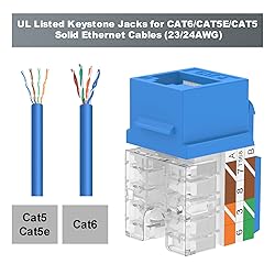 VCE RJ45 Cat6 Keystone Jacks Slim Profile UL-Listed