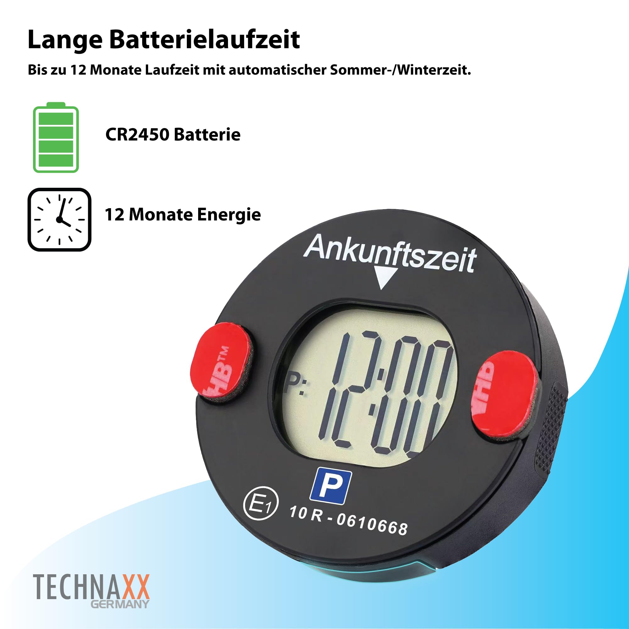 Technaxx Elektronische Parkscheibe mit Bewegungssensor – Automatische Digitale Parkuhr mit Magnetbefestigung, KBA-zugelassen, Lange Batterielaufzeit & automatische Sommer-/Winterzeit – TX-353 5