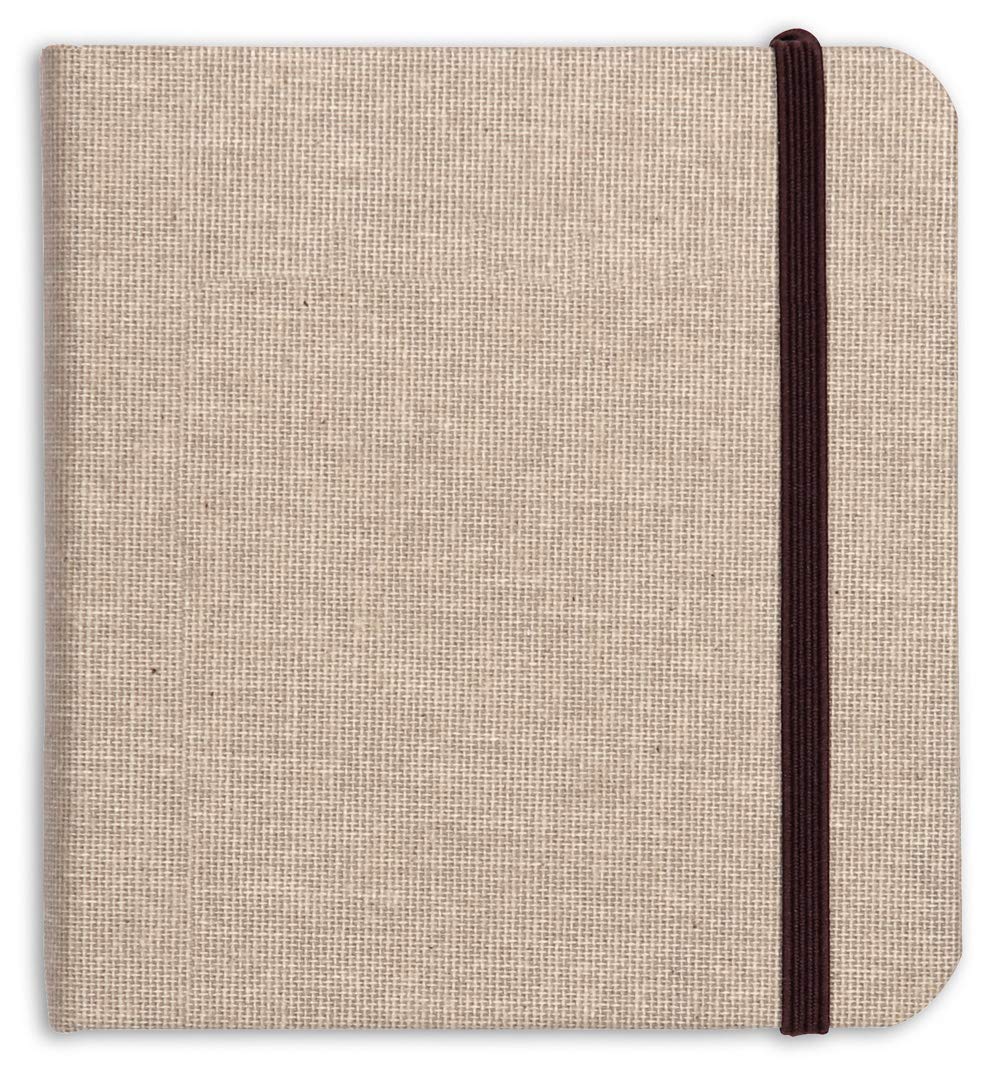 Clairefontaine - Ref 96102C - Goldline Natural Square Travel Album (Contains 32 Sheets) - 15 x 15cm in Size, 180gsm Paper, Elastic Strap Closure, Acid Free, pH Neutral, Off-White