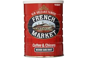 French Market Coffee & Chicory Medium-Dark Roast Ground Coffee, 12oz Can (Pack of 1)