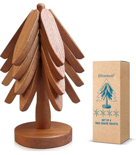 Salvamanteles De Madera Con Diseño De Árbol - 3 Niveles Para Aislar Platos Calientes
