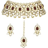 Aheli Ethnic Traditional Faux Kundan Necklace Earrings Indian Wedding Party Fashion Jewellery Gift for Women