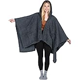 Catalonia Women's Poncho Cape, Sherpa Cloak Coat, Snuggly Hooded Wearable Blanket, Gift Idea for Mom and Teen Girls
