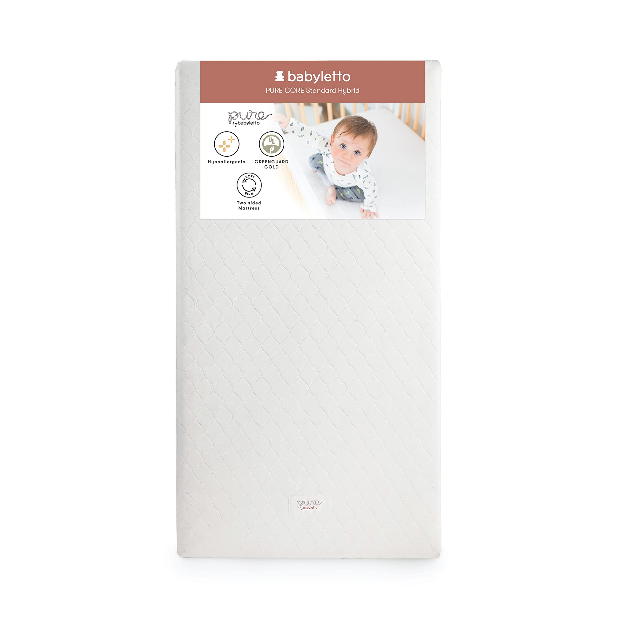 Photo 1 of Babyletto Pure Core Crib Mattress, Hybrid Quilted Waterproof Cover, 2-Stage, Greenguard Gold Certified