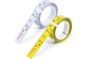 Arwiko 2pcs Self Adhesive Measuring Tape, Imperial & Metric Scales Measure Sticker Ruler 78in/200cm Length Dual Unit Flat Tap