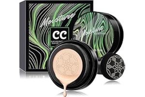 CHARM KISS Mushroom Head Air Cushion CC Cream,BB Cream Foundation Concealer,Long-Lasting Makeup Even Skin Tone, Concealer Moisturizing Oil Control Waterproof,Brighten Long-Lasting.(02# Nature)