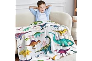 Wajade Dinosaur Blanket for Boys, Soft Fleece Kids Blanket for Couch Sofa Bedroom, Toddler Cute Dinosaur Throw Blanket Gifts for Birthday Christmars Easter Halloween, 50"x60"