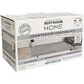 Rust-Oleum Home Satin White Countertop Coating Kit | Countertop Renewal System, Laminate, Vinyl &amp; Tile Surfaces, Wear &amp; Stain Resistance, No Priming Required, 1 Kit