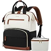 LOVEVOOK Lunch Backpack for Women, 15.6 Inch Laptop Bag with Insulated Cooler Lunch Box, Work Backpack for Teacher Nurse, Travel Backpack Lunch Bag for Camping Picnic Daily Use