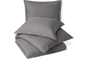 Singh's Textiles 800 TC 1PC Duvet Cover Eastern King 116 x 108 Inch Giza Cotton Zipper Closure, Elephant Grey Solid