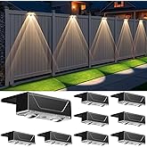 Srtyuo Solar Fence Lights Outdoor - 3 Color Modes(3000K/4000K/6000K), IP55 Waterproof Solar Lights, Fence Light Solar Powered for Outside, Backyard, Railing, Steps, Patio and Wall Lighting(8Pack)