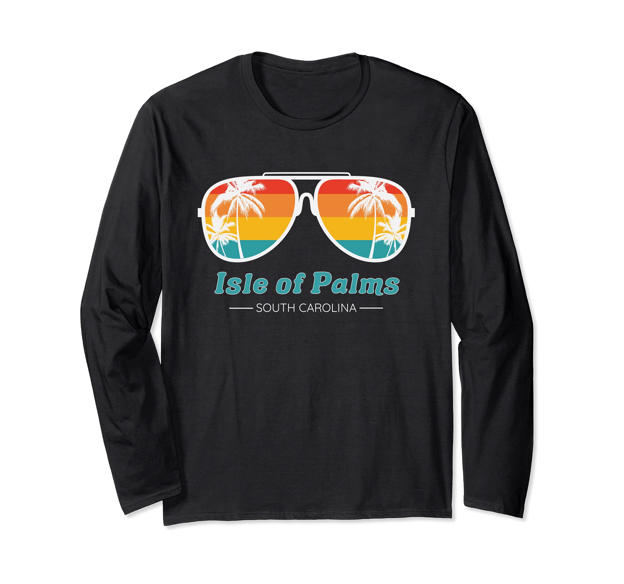South Carolina Palm Tree Retro Beach Vacation Isle of Palms Long Sleeve T-Shirt