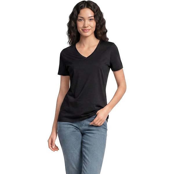 Lands' End Womens Short Sleeve Relaxed Supima Cotton Crew Neck T
