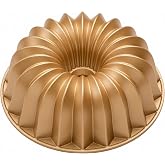 NutriChef Cake Pan - 10 Cups Die Cast Fluted Aluminum Cake Mold, Nonstick for Easy Release and Even Bake, Durable Design, Ide