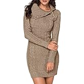 BLENCOT Womens Turtleneck Long Sleeve Elasticity Chunky Cable Knit Pullover Sweaters Jumper