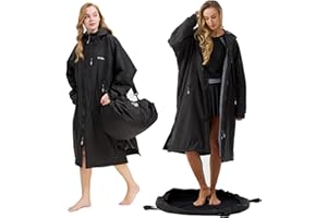 VeloRobe 2-in-1 Waterproof Changing Robe & Mat – Warm, Windproof Swim Parka for Surfing, Swimming & Camping