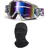 immoono Sand Motocross Mountain Bike Goggles with Balaclava for Women Men Youth, Dirt Bike ATV MX MTB Racing Safty Glasses