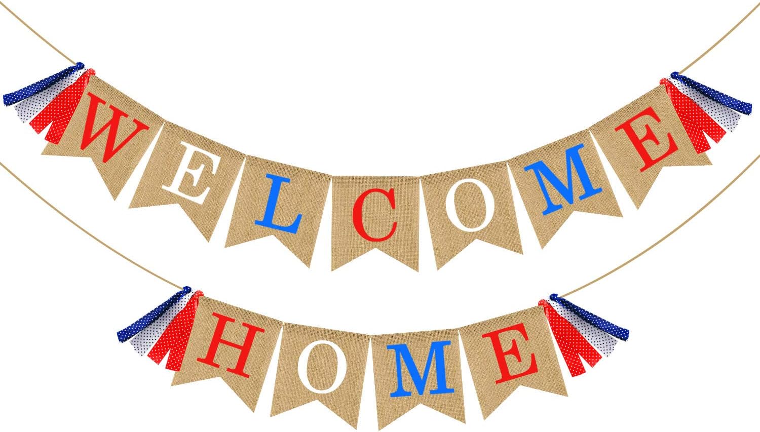 Home Banner Burlap Patriotic Banner Bunting Military