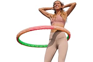HEALTH HOOP HealthHoop™ 【𝟮~𝟲 𝗹𝗯𝘀 】 Weighted Hoop for Exercise, Toning Waistline, and Burn Belly Fat with Acupressure Massage with Air-Cushion - Fitness Hoop, Home Exercise Equipment