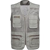 Locachy Men's Summer Outdoor Work Safari Hiking Travel Photo Fishing Vest with Pockets