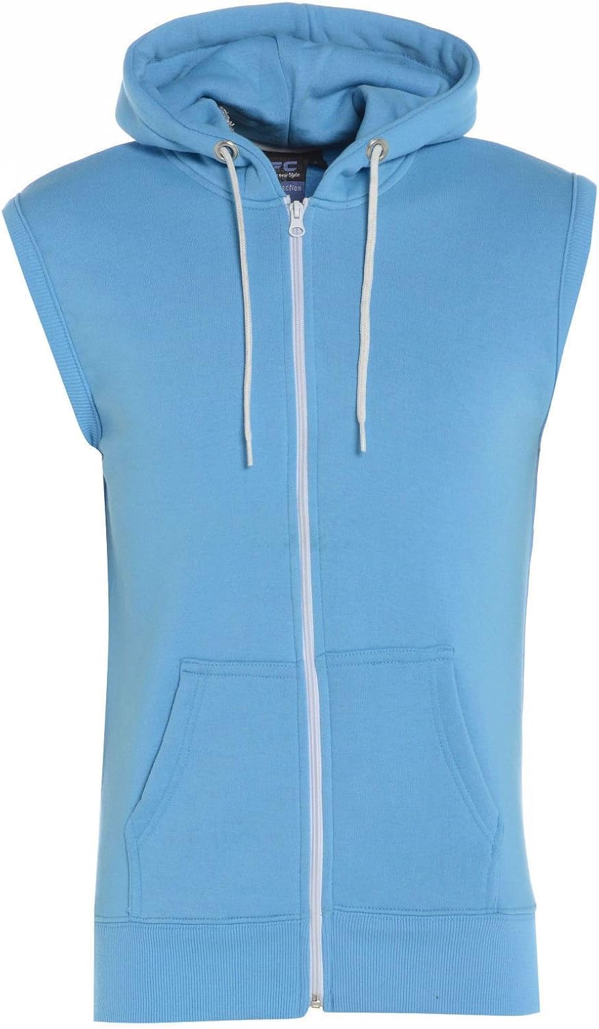 Children Unisex Boys Plain Zipper Fleece Sleeveless Hoodies Sweatshirt