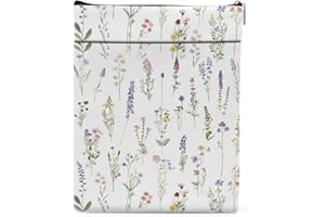 QINGTAI Wildflower Book Sleeve Aesthetic Book Cover Book Lovers Gifts Book Pouch Book Club Gifts Bookish Gifts Book Protector Book Gifts for Readers Women Girls Bestie Christmas Graduation Birthday Gifts