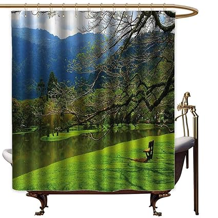 Amazon Com Fabric Shower Curtain Asian Panoramic View Public Lake