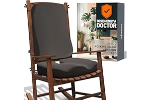 Elmara Rocking Chair Cushion Set is The Ultimate Comfort Solution – Doctor-Designed Contour Jumbo Memory Foam Cushions – Rocking Chair Cushions Indoor – Durable Outdoor Rocker Cushions (Dark Brown)