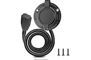 15Amp 250V RV Shore Power Inlet Charger Plug, Waterproof RV Electrical Outlet for Rv Power Inlet Trailer Plug