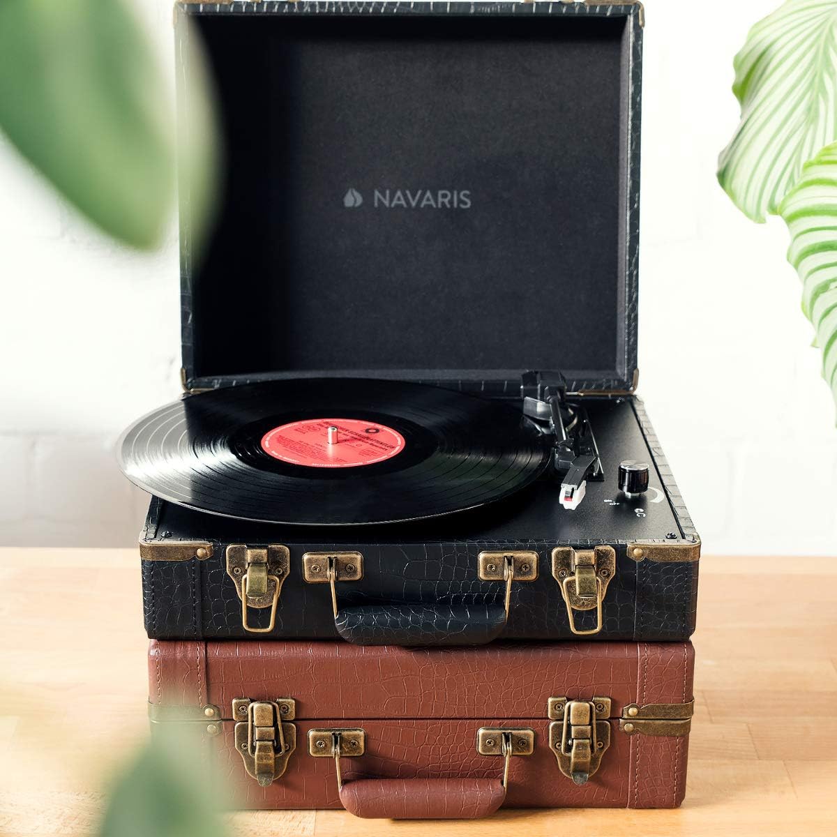 Turntable Briefcase Navaris Briefcase Record Player – Vinyl Turntable Retro Portable ...