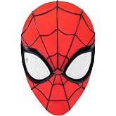 Jazwares Marvel Youth Spider-Man Mask - 3D Plastic Mask with Elastic Strap Standard Red