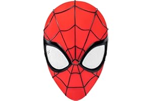 Jazwares Marvel Youth Spider-Man Mask - 3D Plastic Mask with Elastic Strap Standard Red