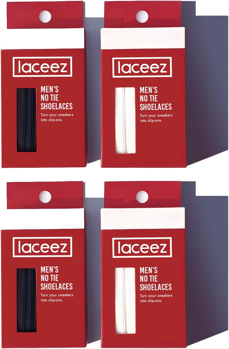 No Tie Shoelaces for Adults | Men's Tieless Shoelaces for Boots & Sneakers - Pack of 2 and 4