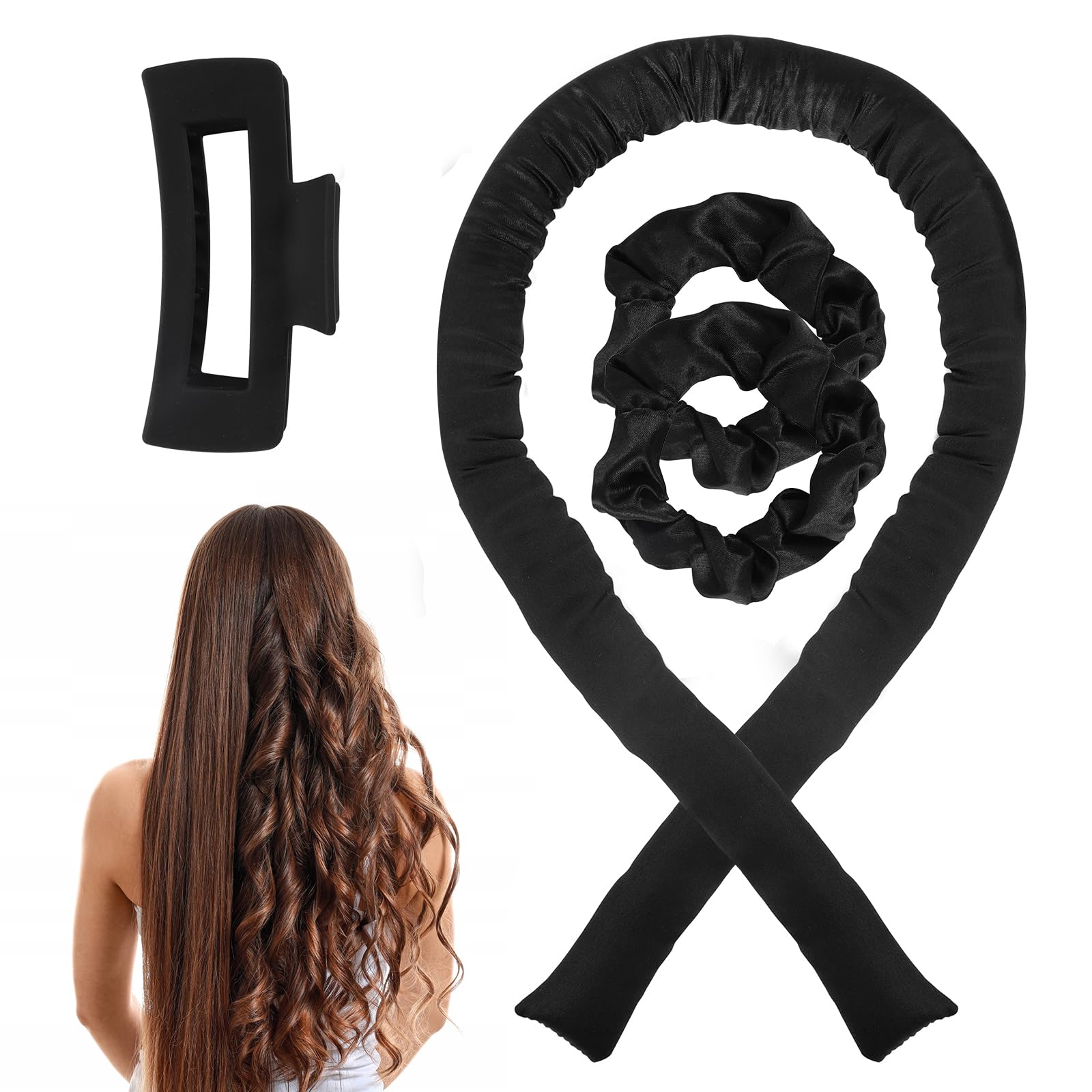 TAIHOBO Heatless Curlers Headband, 4PCS Heatless Curls Set Softer and More Comfortable, Overnight Curls with Clips and Elastics Non-damaging, Satin Hair Curlers No Heat for Sleep, Gift for Christmas